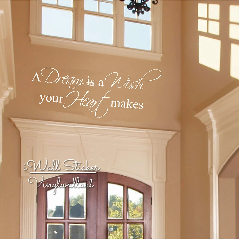 Виниловые наклейки для детской комнаты с надписью A Dream Is Wish Your Heart|quote wall decal|wall