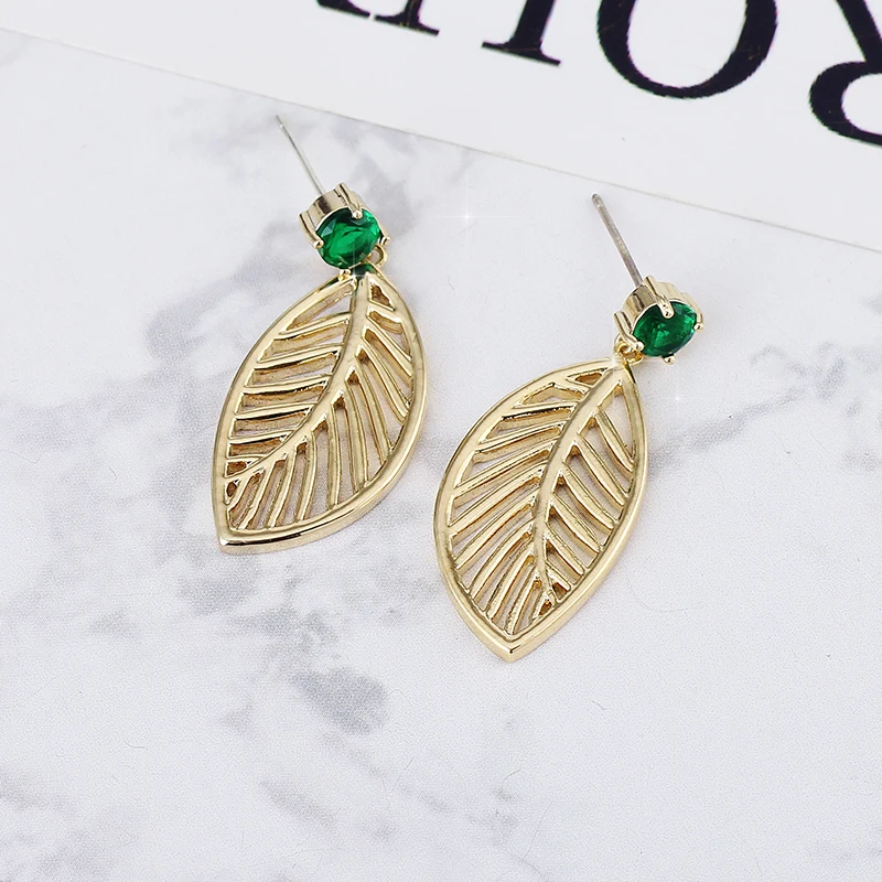Brincos Classic Trendy Delicate Piercing Gold Leaves Jewelry For Girl Drop Earrings Party Engagement Accessories | Украшения и