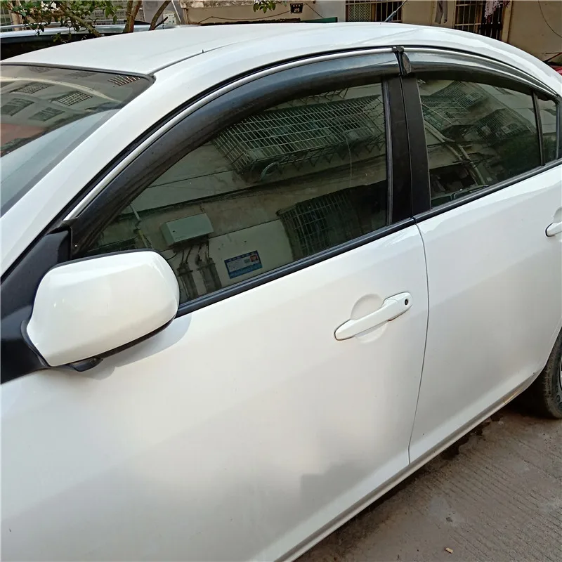 Для Mazda 3 оконный козырек Vent Оттенки Пластик дождь и блеск Защита от солнца дефлектор гвардии для Mazda 3 2006-2013 авто аксессуары 4 шт./компл