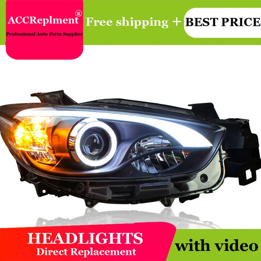 Стайлинг автомобиля для Mazda CX-5 фары ангельские глазки 13-15 LED light bar Q5 bi xenon lens Bulb