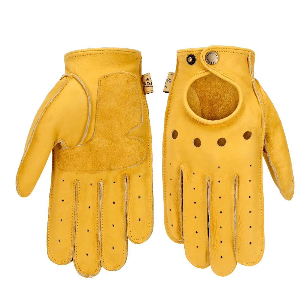Мотоциклетные Перчатки Guantes мужские коричневые Ретро перчатки мотоциклетные