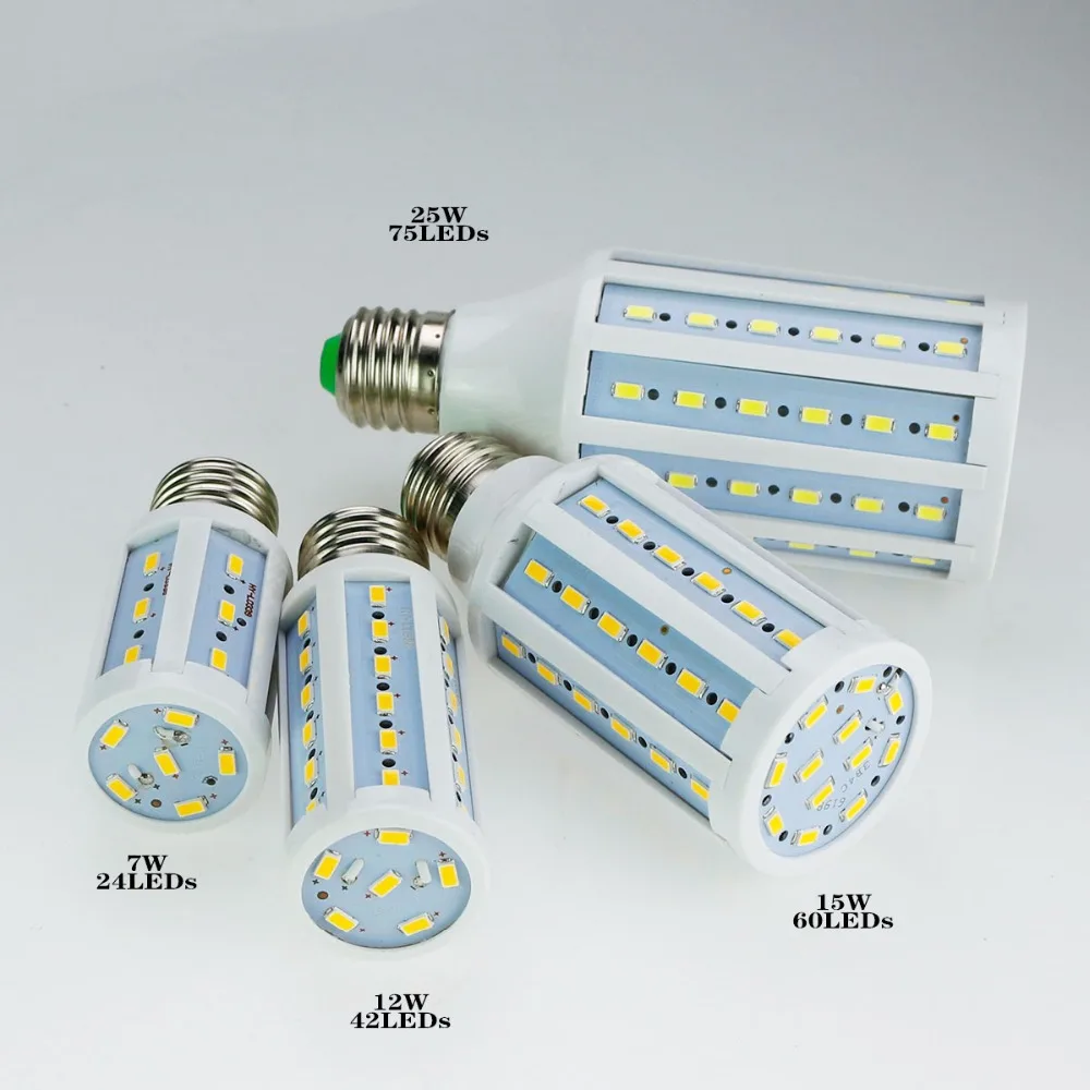 SMD 5730 E27 светодиодные светоизлучающие диодные лампы 220 В 50 Вт 40 30 25 15 12 7 лампочки 165