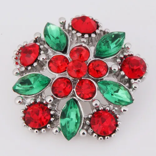 Hot KZ1168 Charm Flower Rhinestone Fashion 18mm snap buttons fit DIY snaps bracelets necklaces jewelry wholesale trendy women | Украшения и