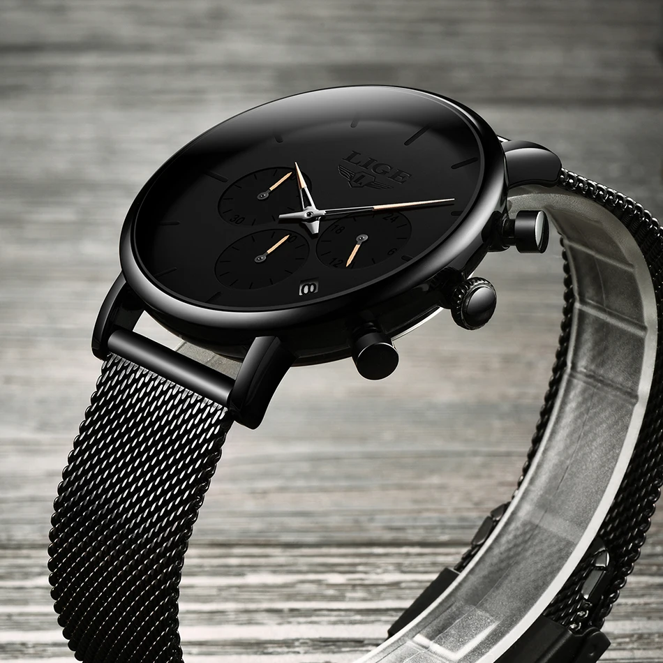 Часы мужские кварцевые с ультратонким циферблатом водонепроницаемые | Наручные