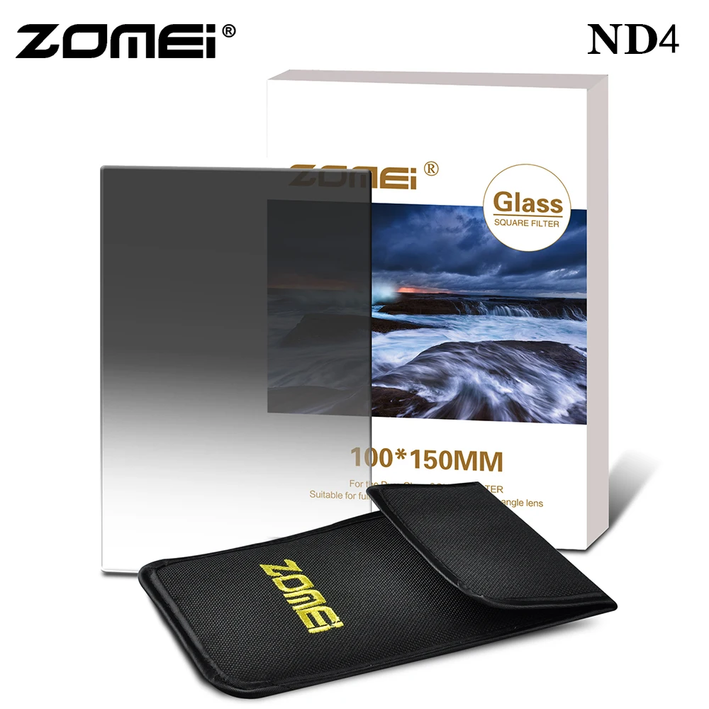 Zomei 150x100 мм фильтр для камеры импортный оптический стеклянный квадратный градиентный фильтр нейтральной плотности ND2 4 8 для камеры Cokin Z DSLR SLR