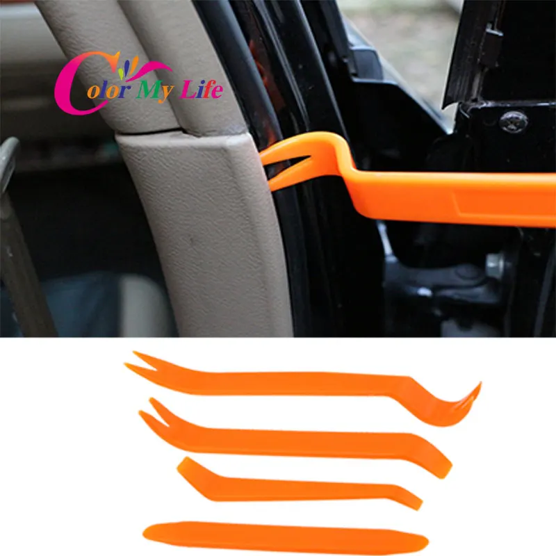 

Color My Life 4Pcs Car Radio Panel Door Clip Trim Dash for Ford Focus 2 3 for Chevrolet Cruze Hyundai Solaris Fiat 500 500C 500L