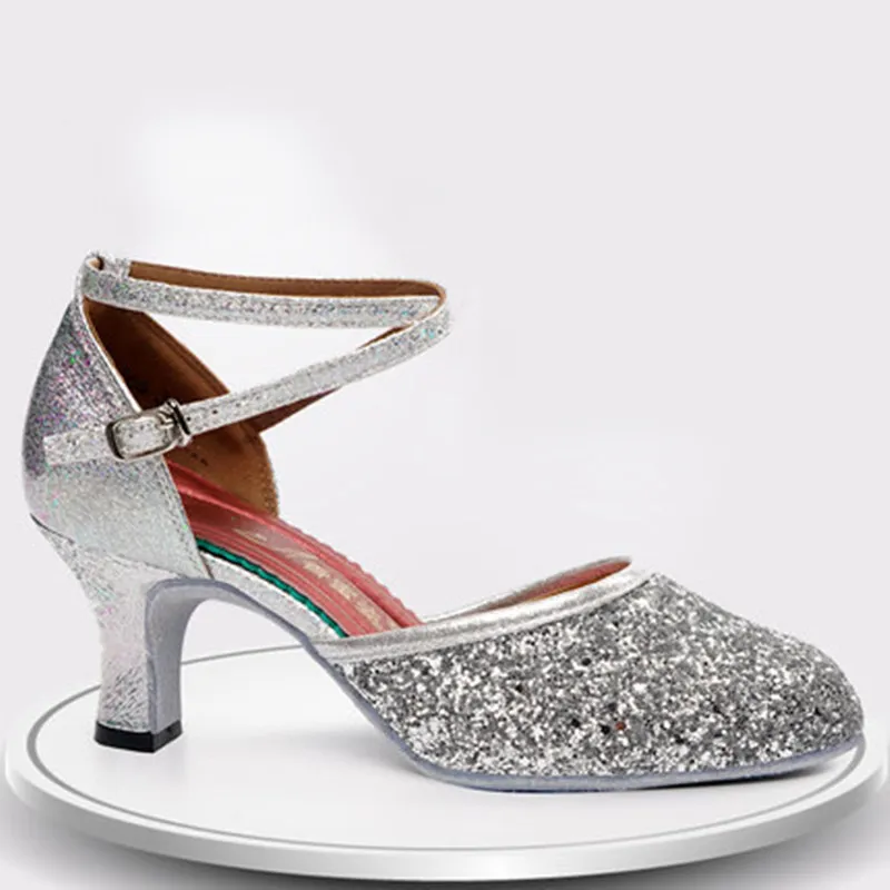 Туфли женские для латиноамериканских танцев мягкая подошва высокий каблук