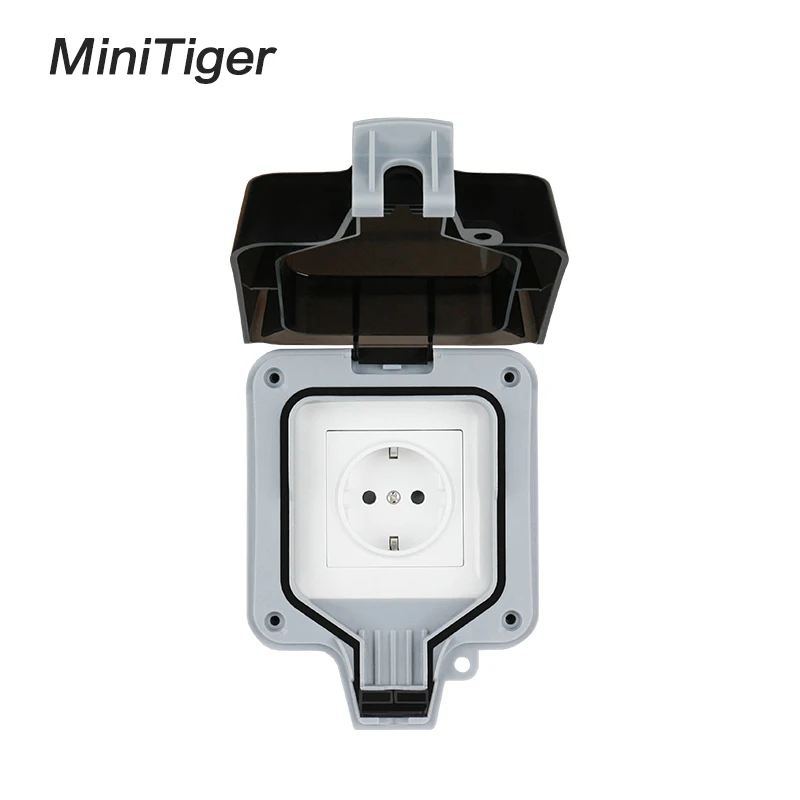 Minitiger IP66 водостойкая наружная настенная розетка 16A стандарт ЕС электрическая
