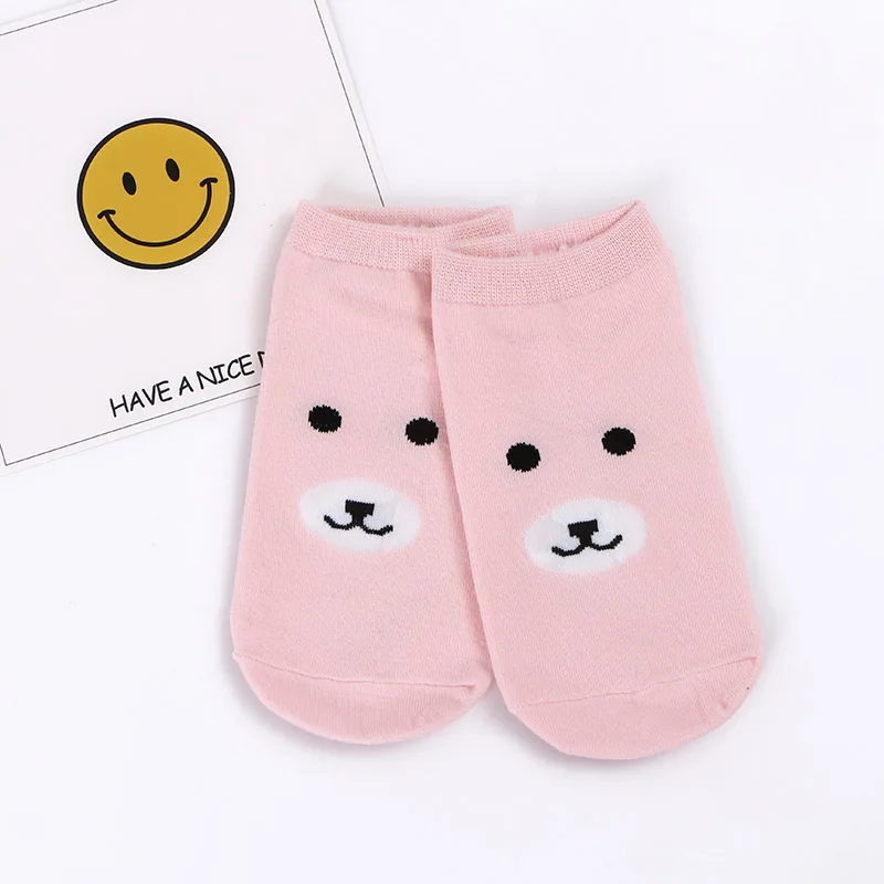 Невидимые короткие женские носки Little bear Летние удобные хлопковые лодочки для