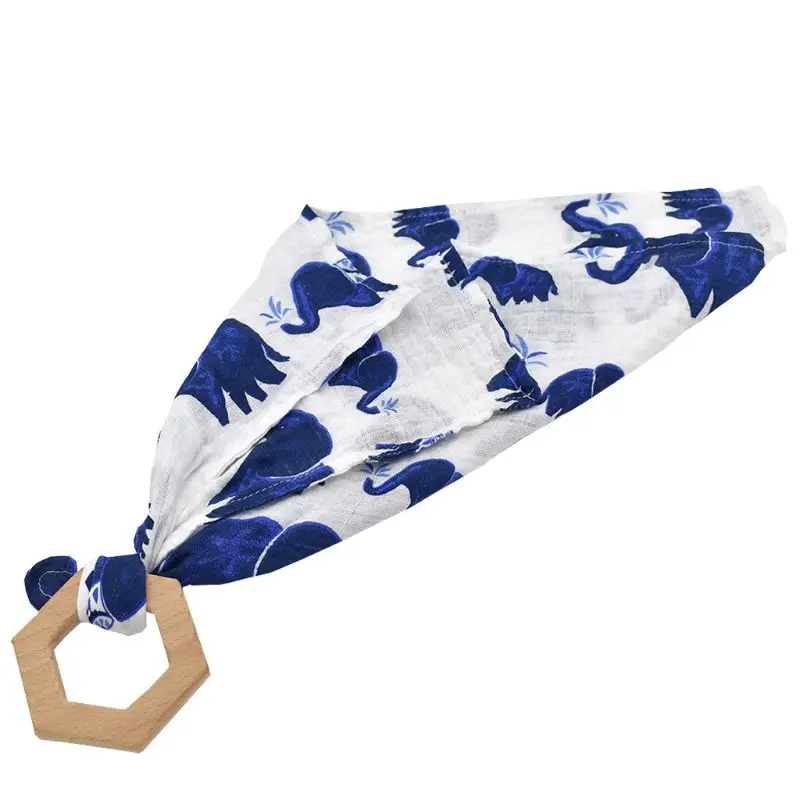 Прорезыватель для зубов и полотенце из натурального дерева 2 слоя органической