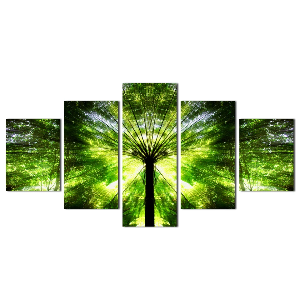 Современная Абстрактная живопись холст картины настенные 5 Панель Бамбук