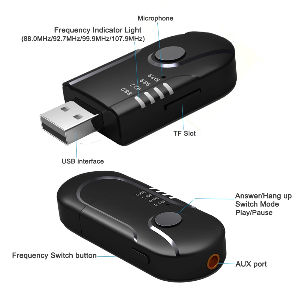 FM трансмиттер JINSERTA автомобильный с поддержкой Bluetooth и USB|Автомобильный комплект