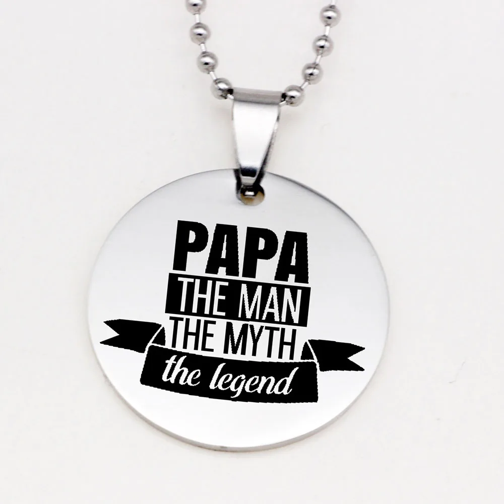 Кулон из нержавеющей стали Yamily Papa The Man Myth Legend кулон с гравировкой подарок для