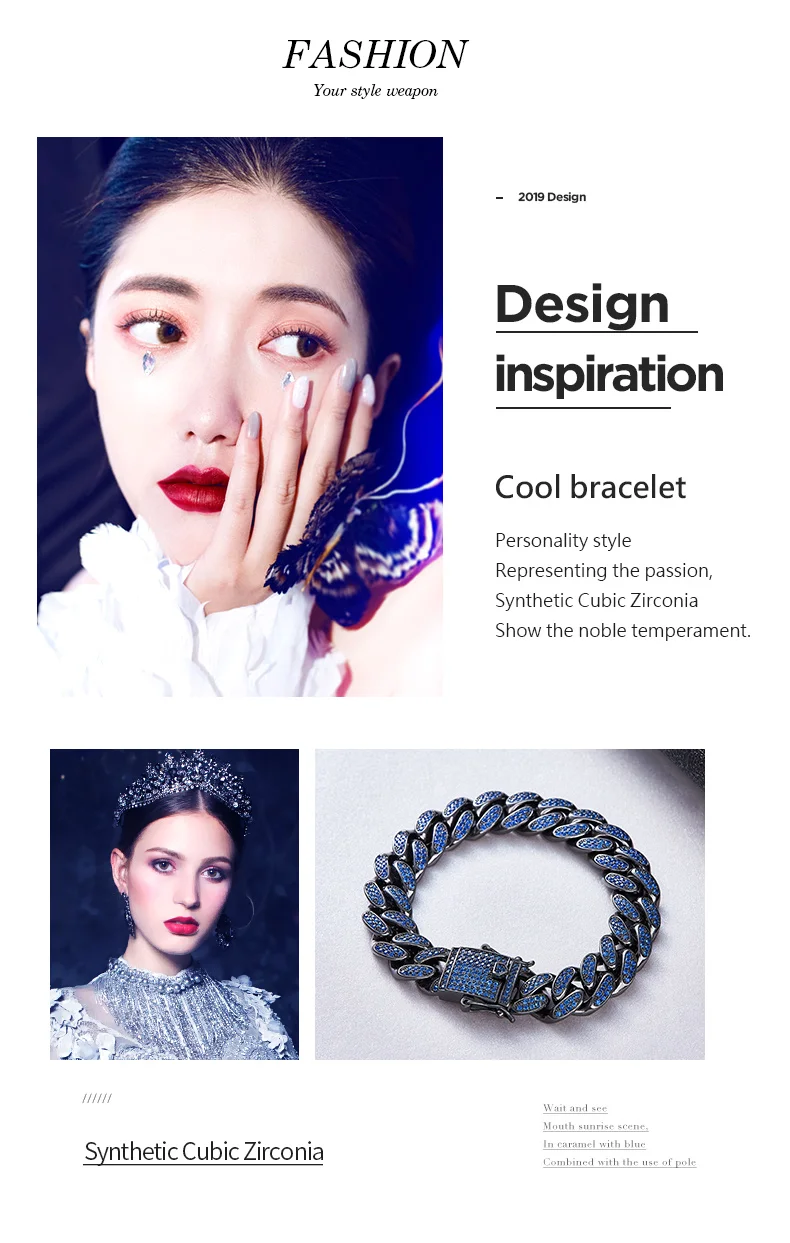CDE, украшенный кристаллами Swarovski, хип-хоп, циркониевый, Майями, кубинский браслет, хип-хоп ювелирные изделия, браслет-цепочка, ювелирные изделия