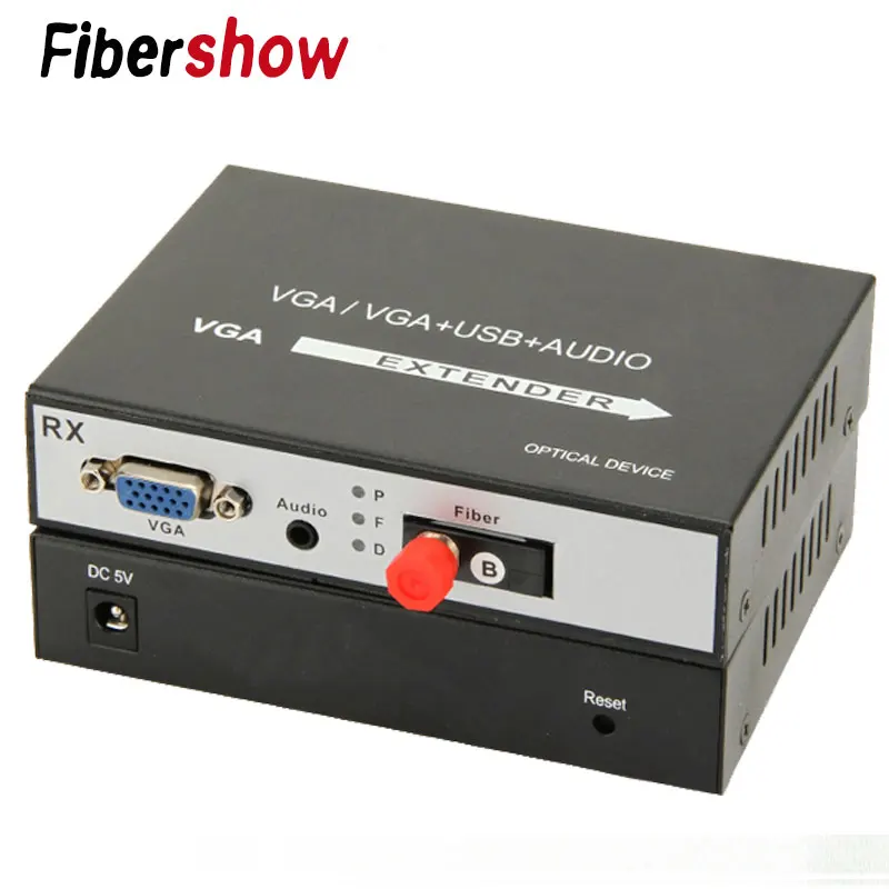 Преобразователь из VGA в оптоволоконный 1080P Волоконно-оптический удлинитель видео