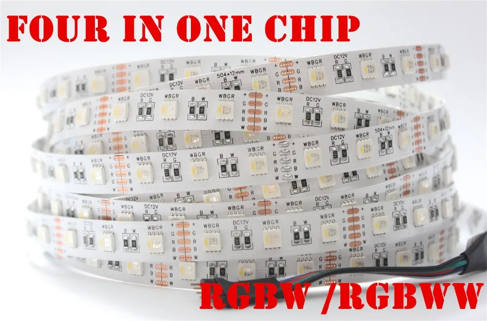 Светодиодная ленсветильник SMD 5050 RGBW, 12 мм, 5 м, 4 цвета в 1
