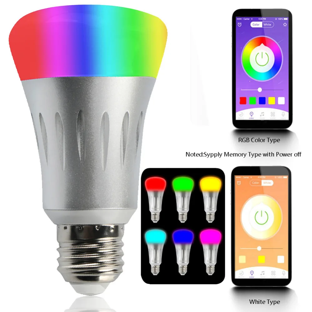 1 шт. умная Светодиодная лампа с регулировкой яркости 7 Вт E27|rgb led lamp|lamp forled lamp |
