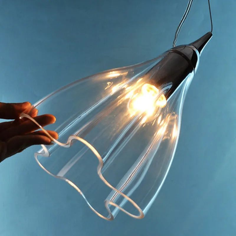 Современные подвесные светильники прозрачные стеклянные абажуры E27 110V 220V для