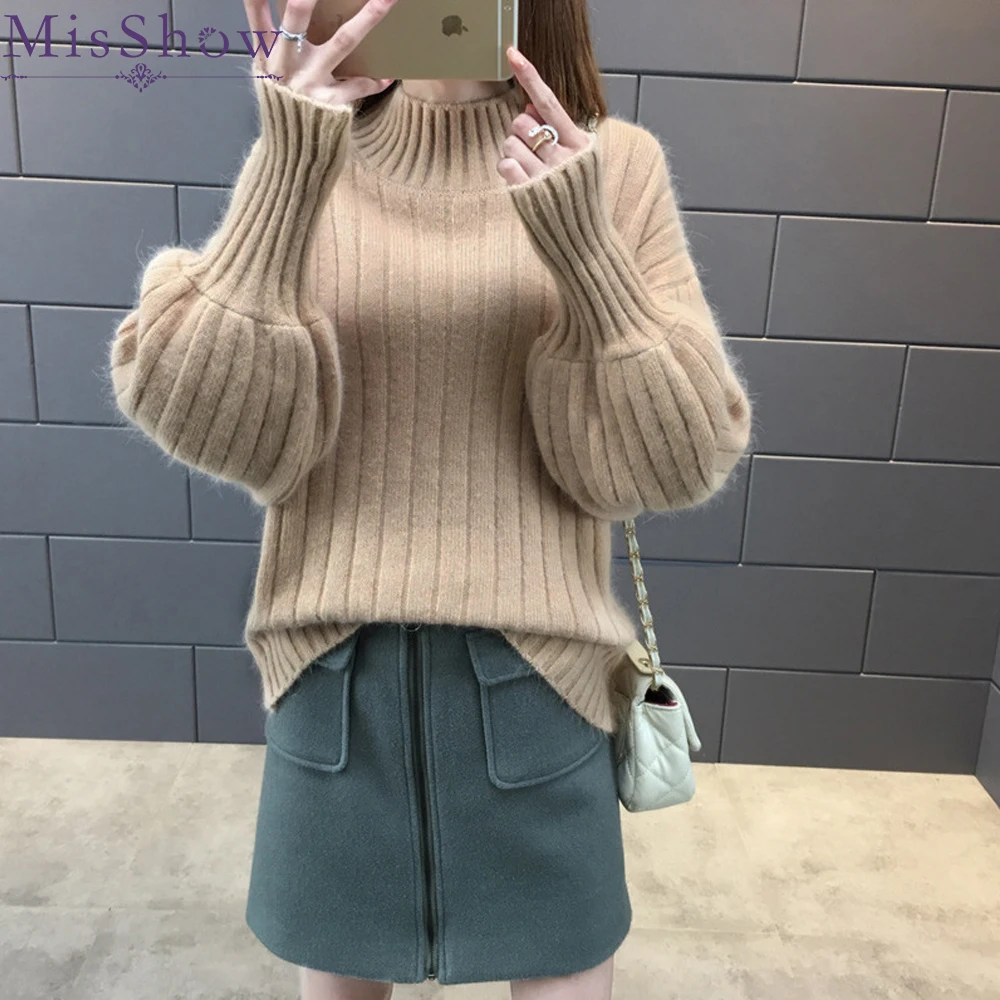 Turtleneck Women 2019 Autumn Winter Warm Knitted Sweater Pullovers ribbed sweater Jumper Knit Female Pull Femme | Женская одежда