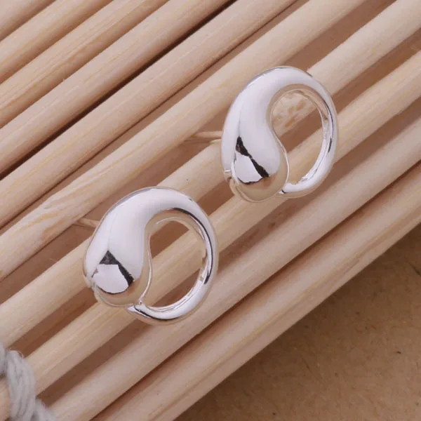 Лаконичные ювелирные изделия с серебряным покрытием круглые серьги гвоздики для