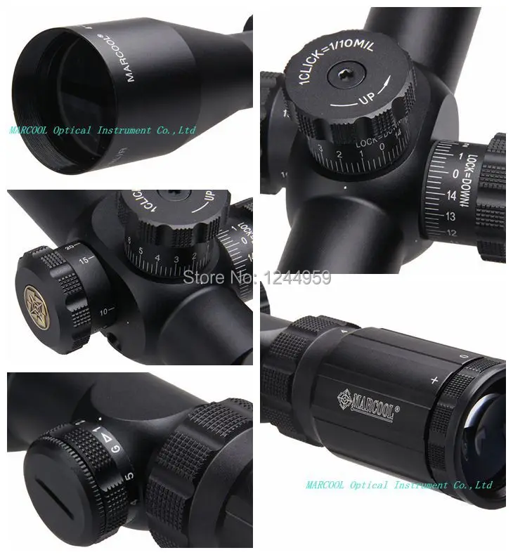 MARCOOL New TMD 4 14X44 SP IR FFP R & G Illuminated Rifle Scope for Airsoft Hunting w/ Army Sniping Weapon Crosshair on Target|rifle scopes