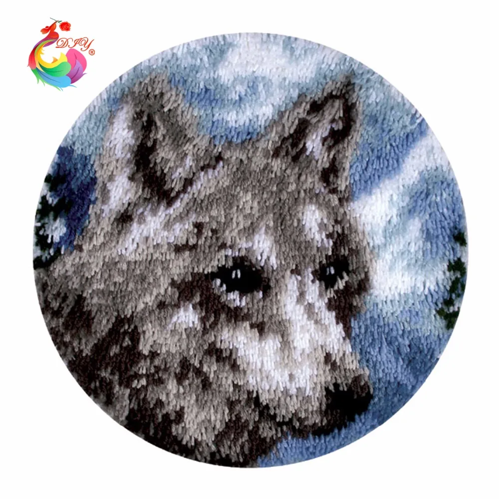 Волк картина крюк с защелкой ковер комплекты крючки вышивка крестиком нить Набор