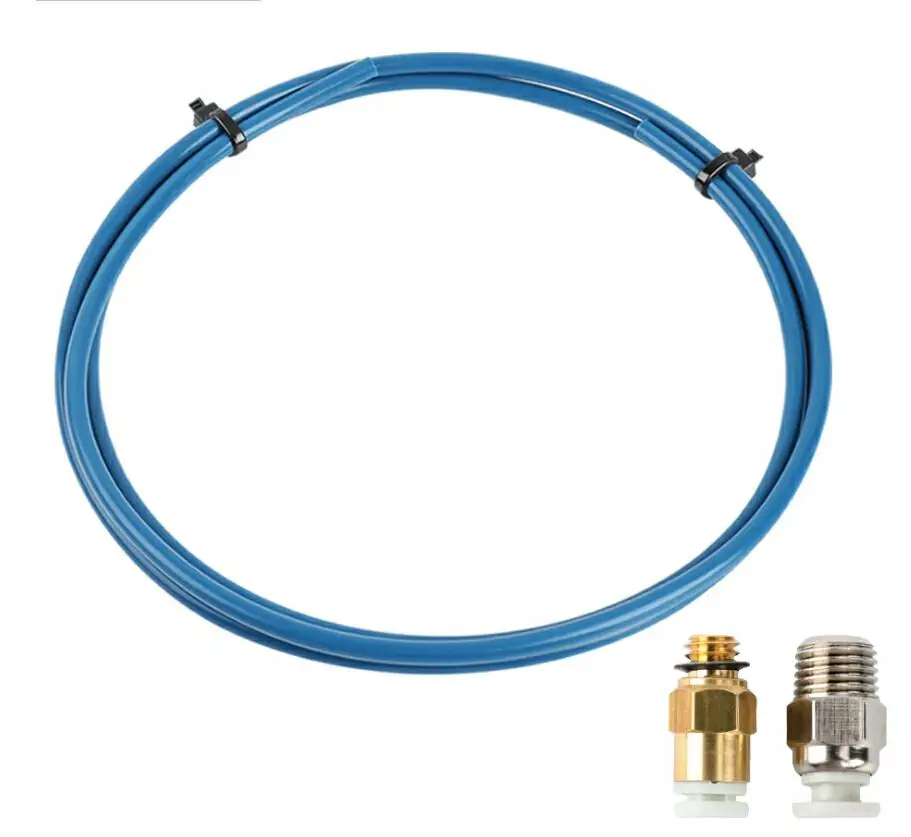Синий Козерога Боуден PTFE трубки XS Серия 1 м+ 1 шт. Быстрый фитинг+ 1 шт. прямой Пневматический фитинг нажимной 1,75 мм нити 3D принтер Часть - Цвет: Синий