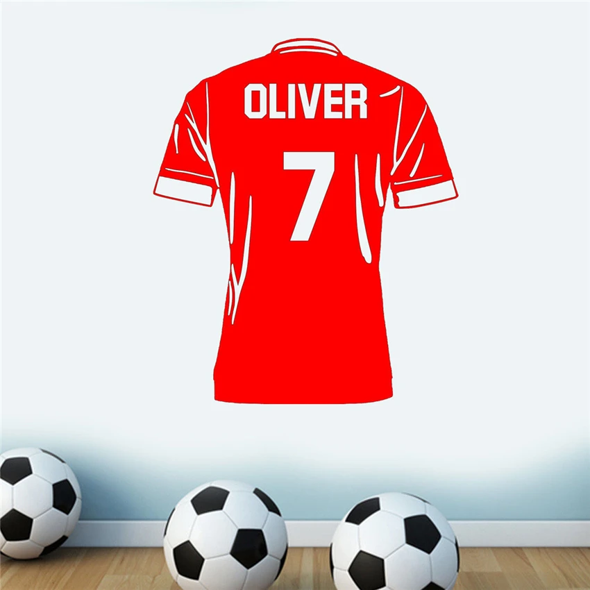 

FOOTBALL SHIRT Custom Name personalised wall art Stickers Quote team CLUB league Removable Vinyl Home Decor Wall Decor D845