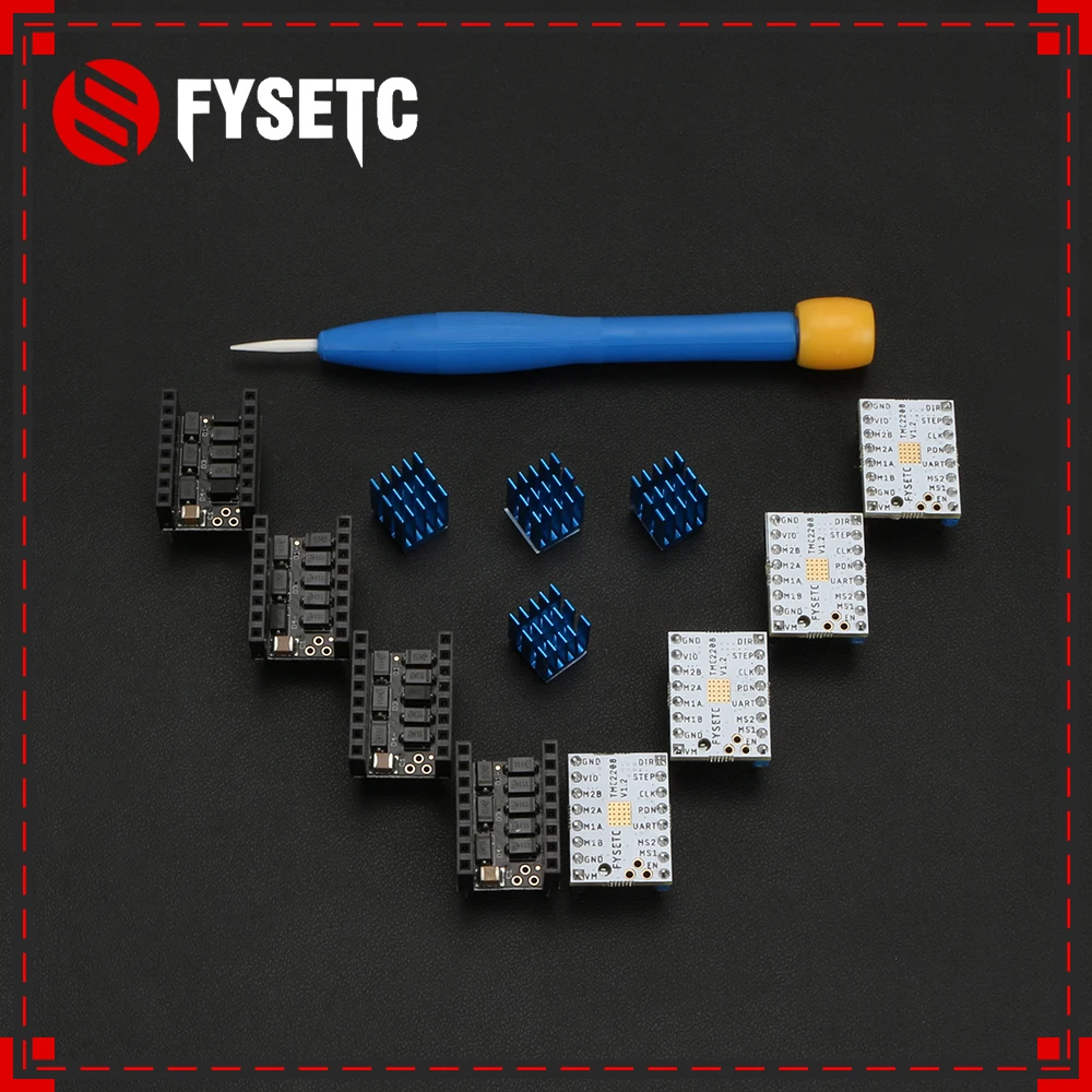 

6pcs TMC2208 V1.2 with Protector Latest Version Stepstick Freely Using UART Function Stepping Motor Mute Driver VS TMC2100