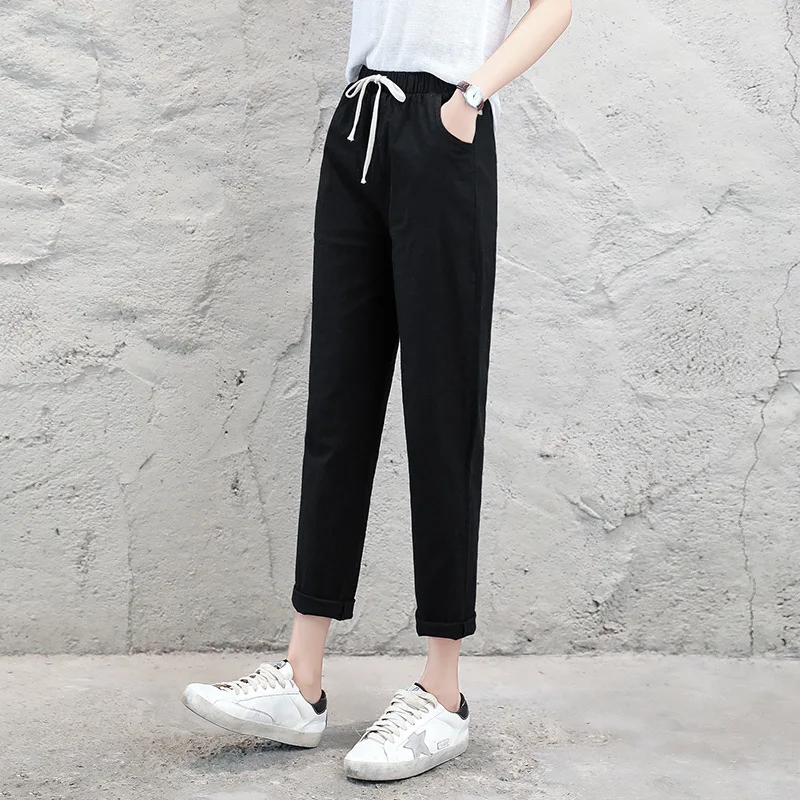 

Casual Trousers Female 2020 New Drawstring Harem Pants Loose Pockets Women Pants femme Mujer Plue size Women Sweatpants
