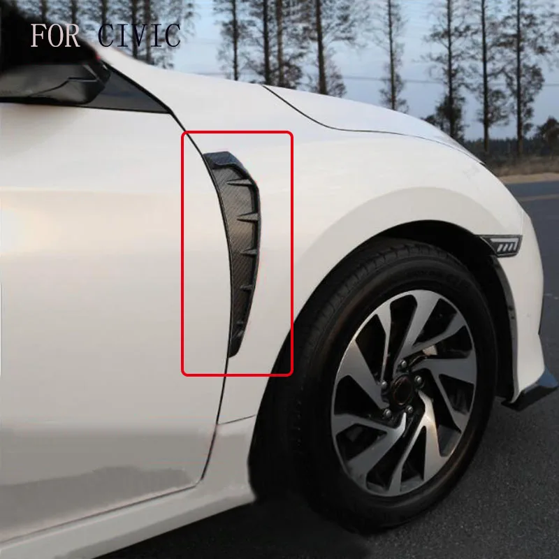 

Подходит для Honda civic 10 поколения 2016 2017 боковое украшение крыла из углеродного волокна внешние аксессуары стикер автостайлинг
