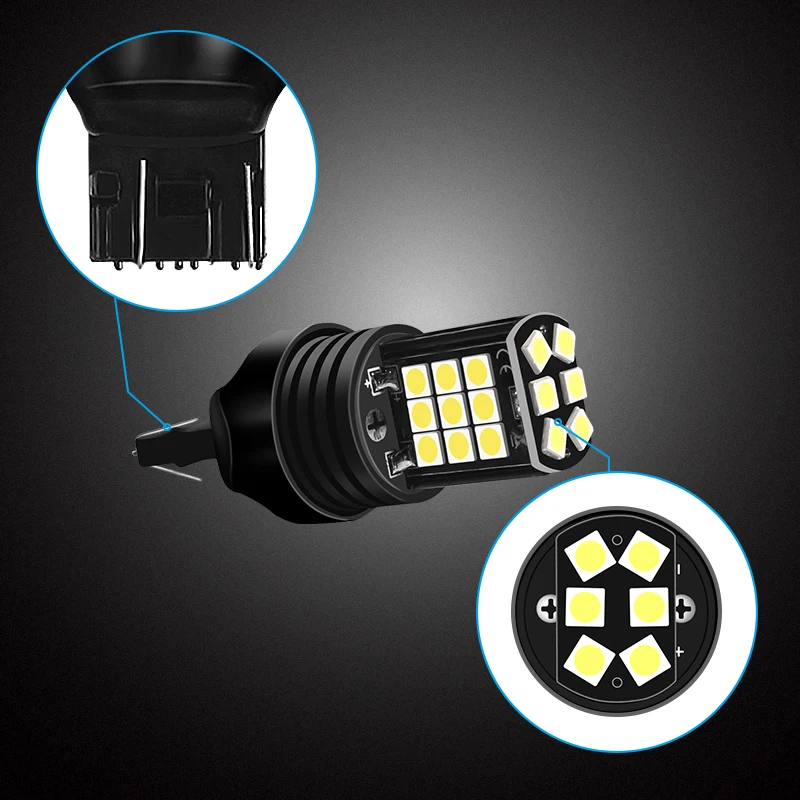YCCPAUTO 2 шт. 1156 1157 T15 W15W T20 P21W светодиодный Canbus автомобильный Светильник лампы 3030 24SMD Реверсивный Praking лампа DRL 1200LM белый 12V