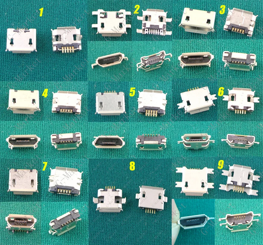 300 шт. 5 P pin Micro USB разъем порт для зарядки питания v8 док станции мобильного телефона