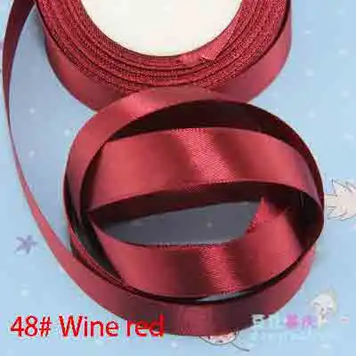 48 wine red 25 ярдов/партия, 2 см, корсажная лента, атласная, для шитья, для рукоделия, ленты, сделай сам, для свадьбы, машины, узел, украшение невесты - Цвет: 48 wine red