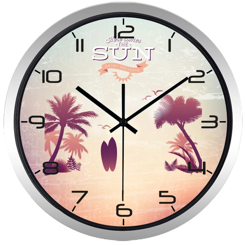 Летняя Пляжная декорация для праздника креативные настенные часы с кокосовым
