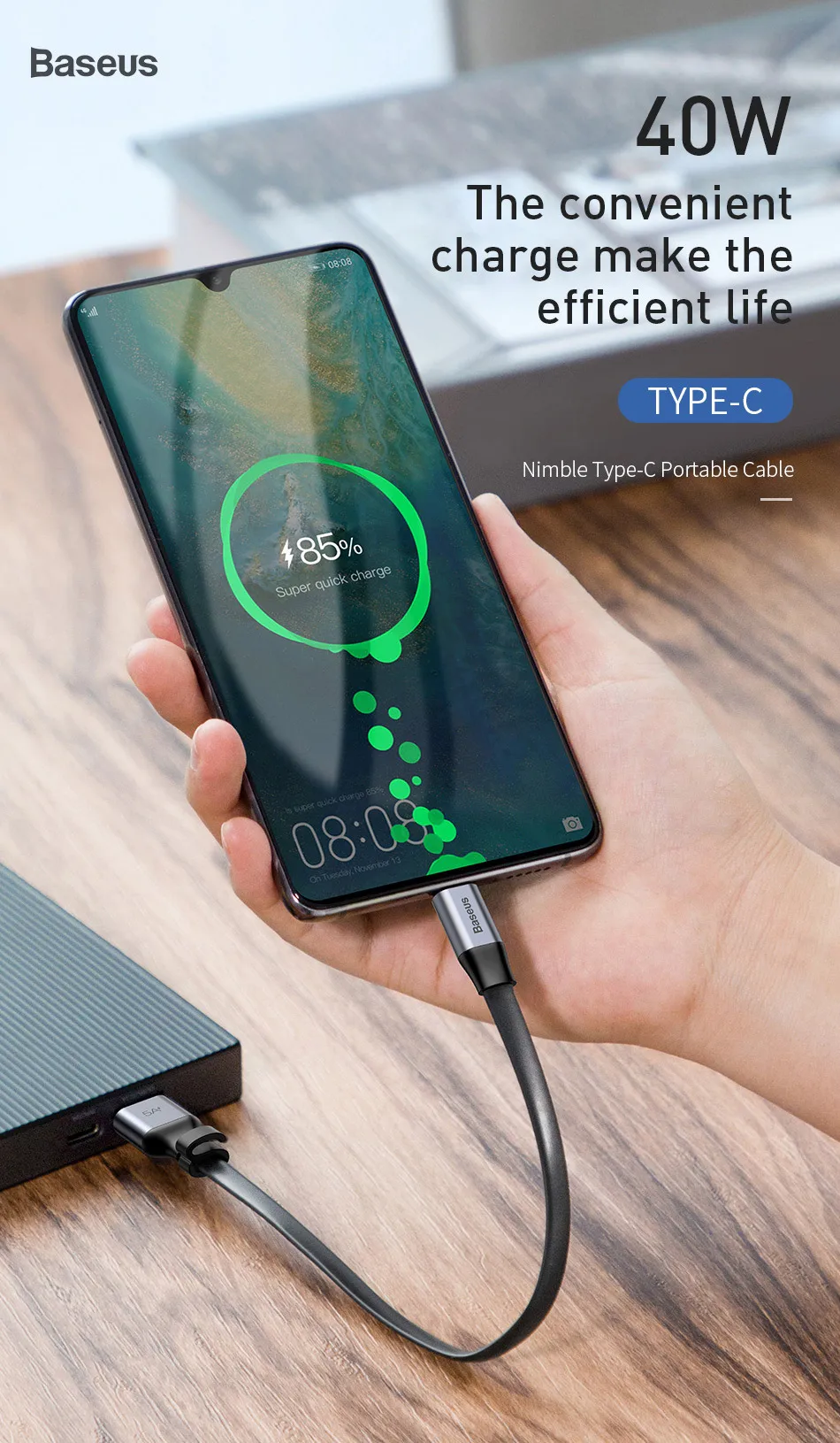 Baseus USB C кабель 5A usb type C кабель для huawei P30 P20 mate 30 20 P10 Pro Lite быстрое зарядное устройство для Xiaomi type-c кабель