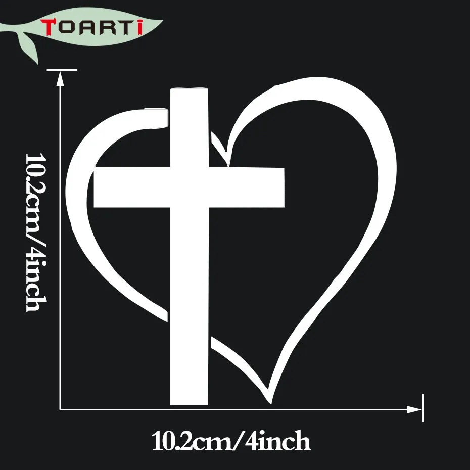 Стайлинг автомобиля крест сердце виниловая наклейка стикер окна для стенок