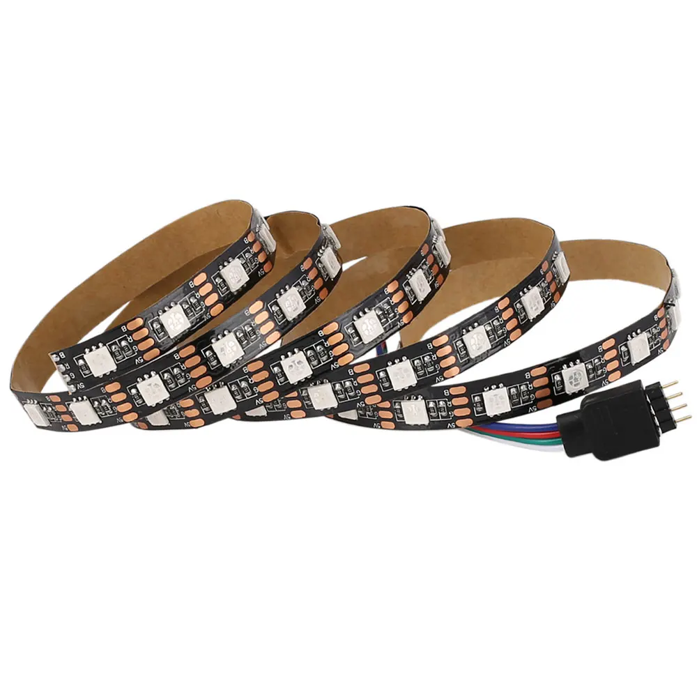 1 м 2 м 3 м 4 м 5 М 5050 SMD RGB 60 светодиодный/М лента лампа DC 5 В Светодиодная лента RGB светильник ТВ задний светильник комплект+ ИК пульт дистанционного управления