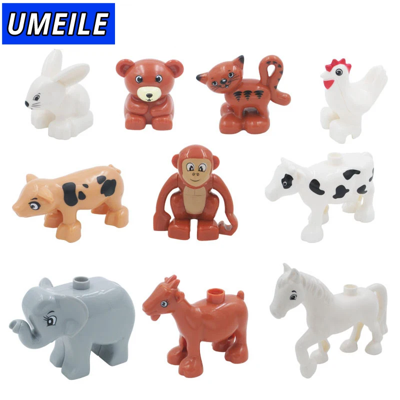 UMEILE 1 шт. строительные Большие Частицы Блоки Игрушки Животные Сделай Сам набор