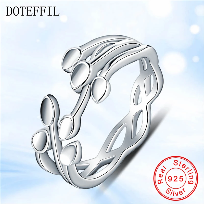 Серебряные кольца DOTEFFIL Solid 925 пробы Женские Ювелирные изделия|925 sterling silver ring|sterling