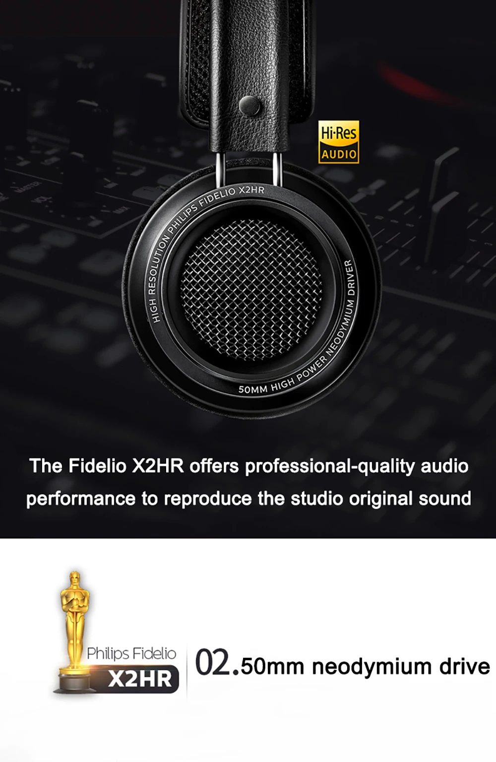 Наушники Philips Fidelio X2HR с 50 мм высокомощным приводом длиной 3 метра для смартфона samsung Xiaomi