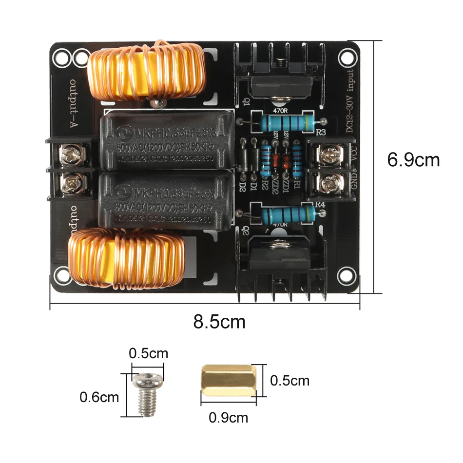 1000W 20A ZVS низкое Напряжение катушка индукционного нагрева модуль Flyback драйвер