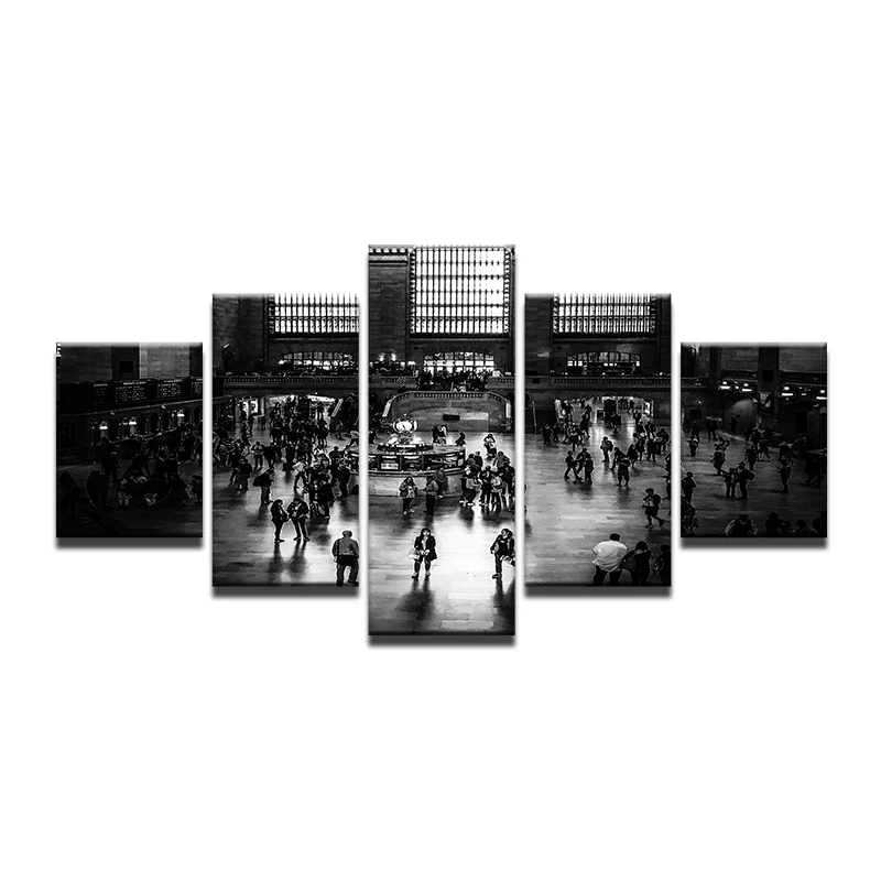 Современное украшение для дома или гостиной 5 панелей винтажная картина холст