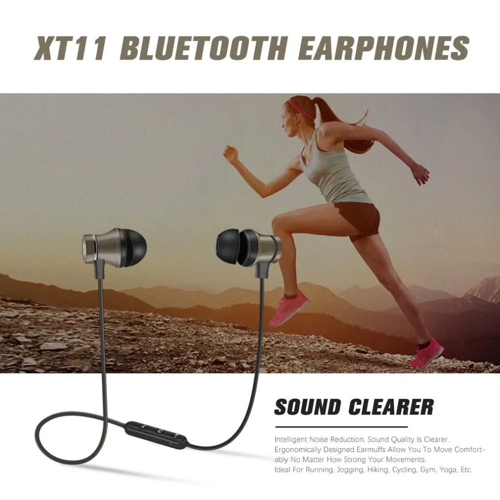 XT11 беспроводные Bluetooth наушники спортивные наушники-вкладыши стерео гарнитура водонепроницаемые blutooth наушники с микрофоном для телефона