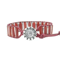 unisex wrap bracelet femme natural stone mens womens leather wrap bracelet beads bohemia couples bracelet jewelry