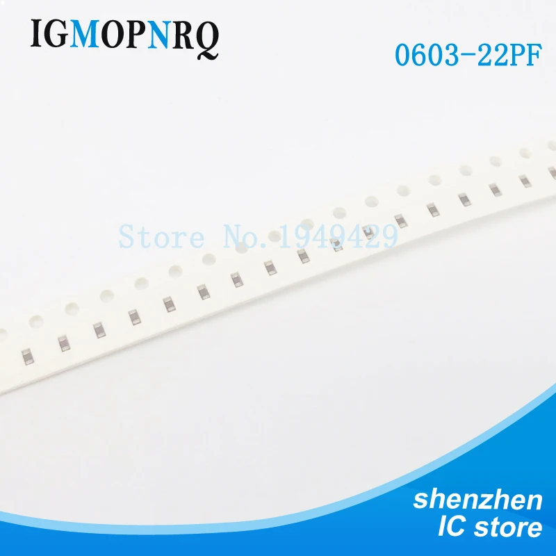 100 шт./лот 22PF ошибка 10% 50 в 220 22pf 0603 SMD толстая пленка чип многослойный керамический