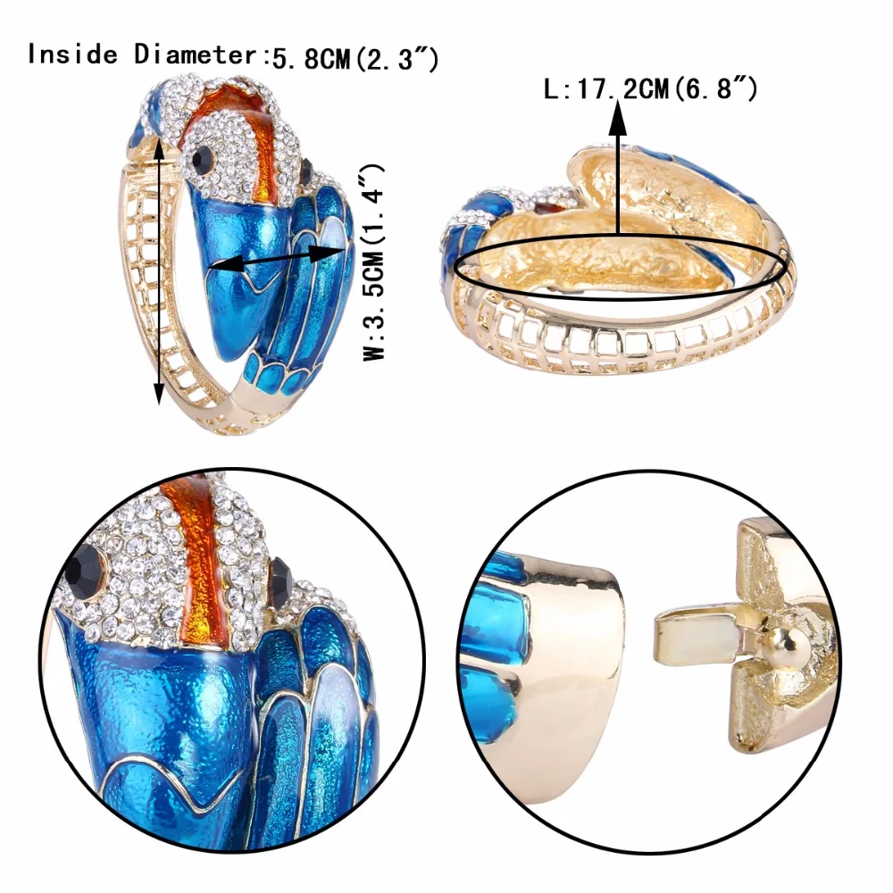 Женские эмалированные браслеты с изображением птиц Тукан токо цвет в