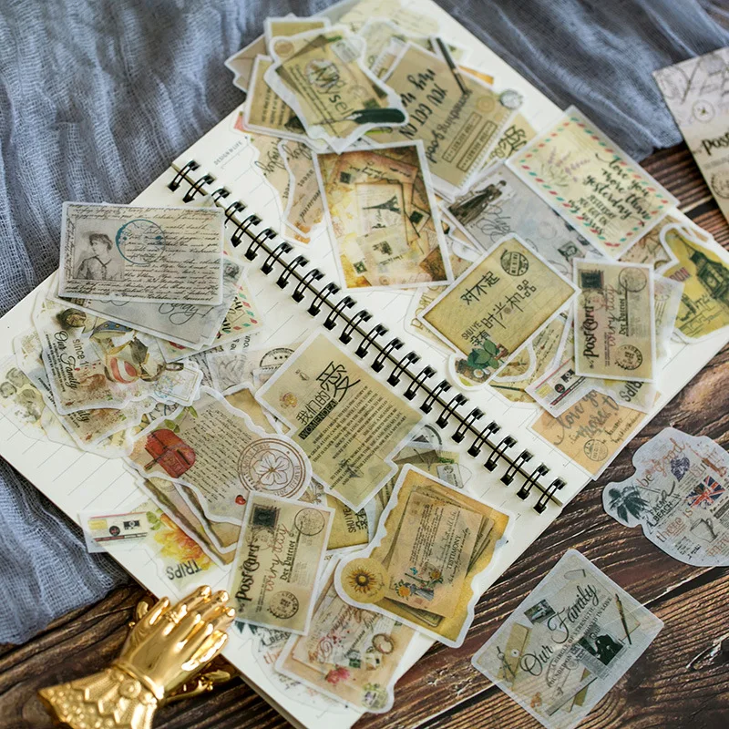 60 шт./упак. винтажные постеры цветы Diy стикеры s Декоративные Скрапбукинг дневник