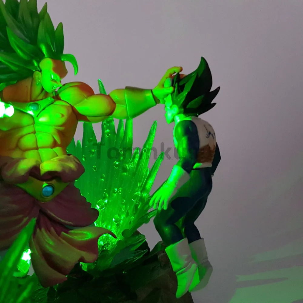 

Dragon Ball Z Broy VS Vegeta PVC Action Figures Led Light Anime Dragon Ball Super Broly Beat Vegeta Figurine DBZ Toy