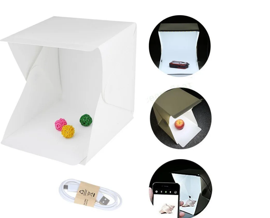 Z40 mini Folding Lightbox Photography Studio Softbox LED Light Soft Box Photo Background Lighting Tent Kit 20CM*24CM*24CM | Лампы и
